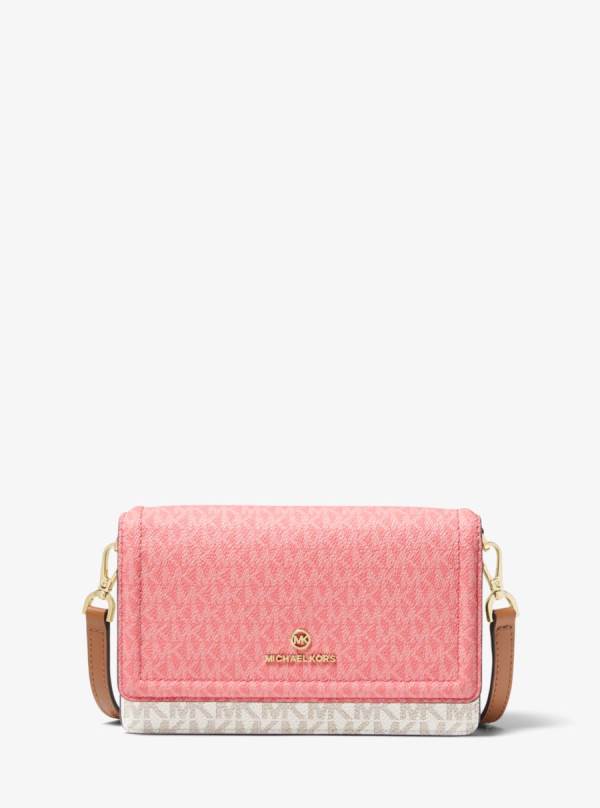 Damske Spojková Taška Michael Kors Jet Set Small Two-Tone Logo Smartphone Ruzove - Kabelky Michael Kors Outlet | NFYXV-6908